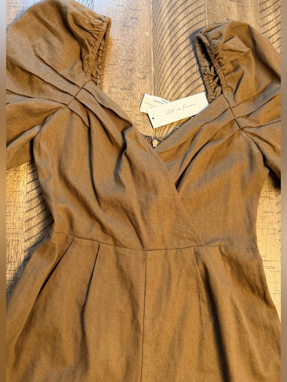 All in Favor size S brown romper NWT
